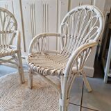 Set of 2 rattan children's chairs