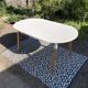White oval table solid wood base