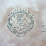 Glazed ceramic trivet, Longwy enamels, art deco