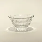 Bonbonnière tripode en verre ciselé