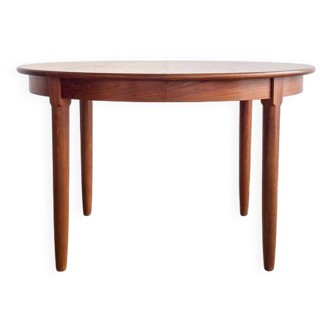 Table à manger ronde danoise Mid-Century Modern en teck, Danemark, années 1