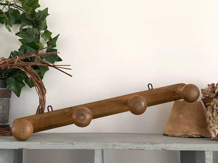 Blond wood coat rack