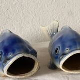 2 fish slip vases