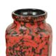 Set of 2 Red Fat Lava Vases Scheurich Jura West Germany