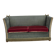 1970s, Danish 2-seater drop arm "Spanish" sofa, green and red velour.