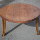 Wooden coffee table with cast iron legs