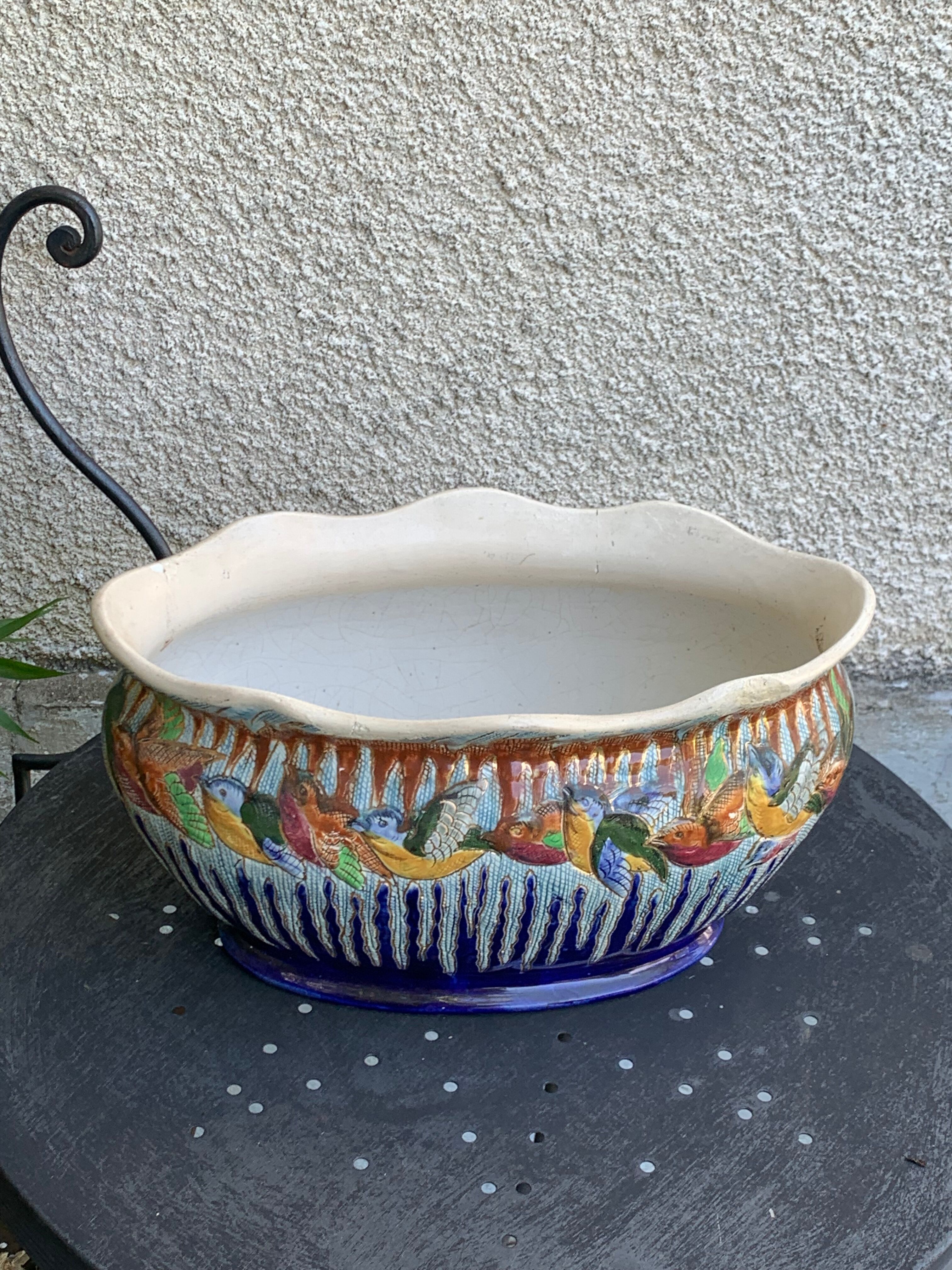 HEREND, JARDINIÈRE À MANCHE MOTIF ROSE MUSQUÉE SECONDE CLASSE ... - eBay