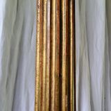 Golden wood floor lamp