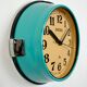 Horloge murale vintage turquoise seiko maritime, années 1970