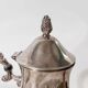Silver-Plated Vintage Tea Set from England, 1940s: Teapot, Cups & Tray in Silver Metal