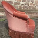 Fauteuil crapaud velours vintage