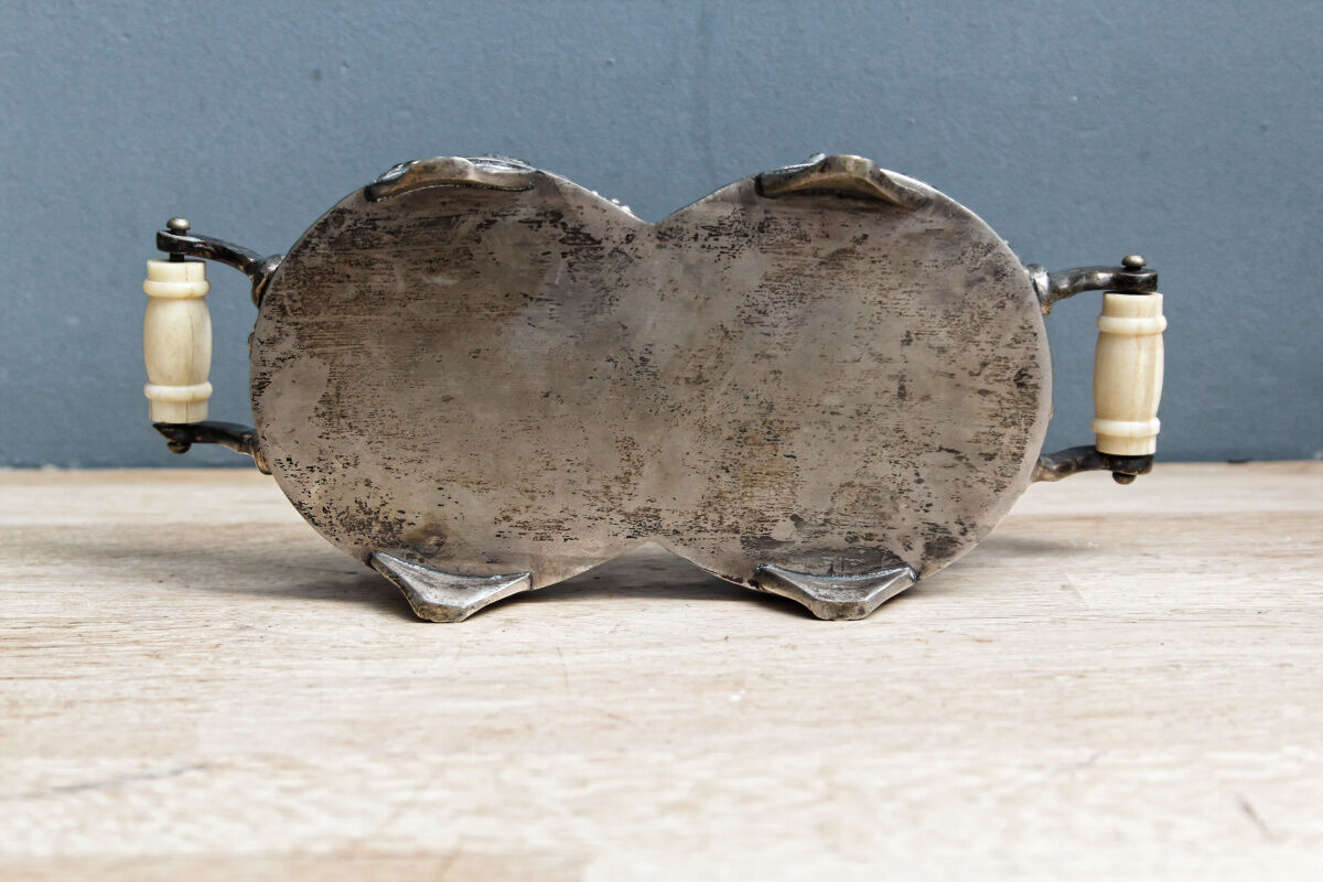 Nightglass tray, silver metal