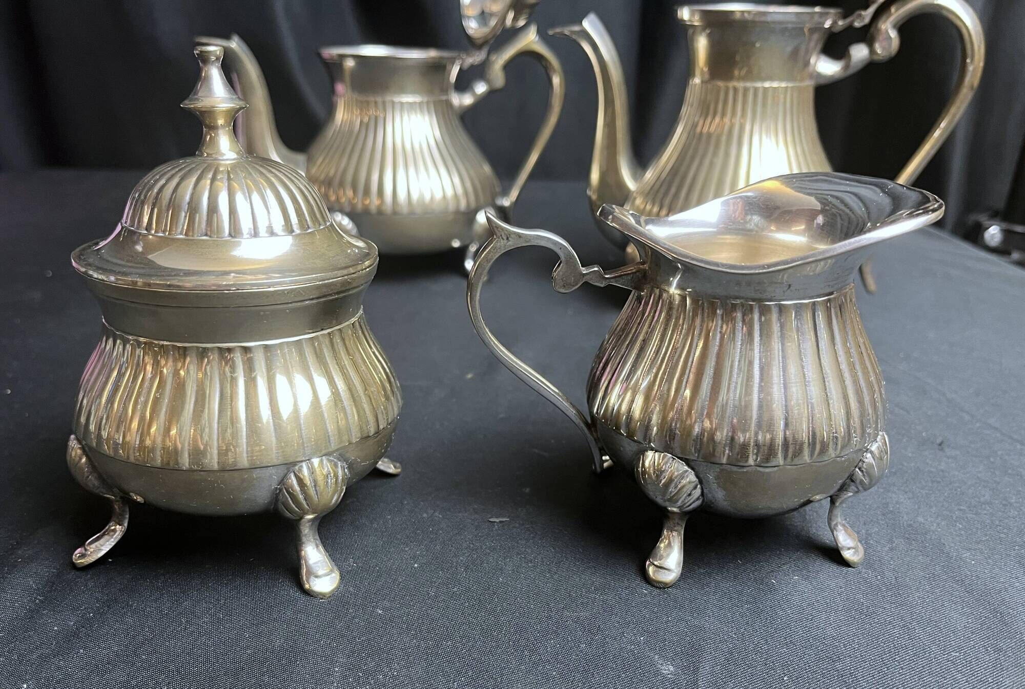 Tableware, part of a silver-plated English coffee service from the 20th century.