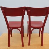 4 red chairs bistro Baumann