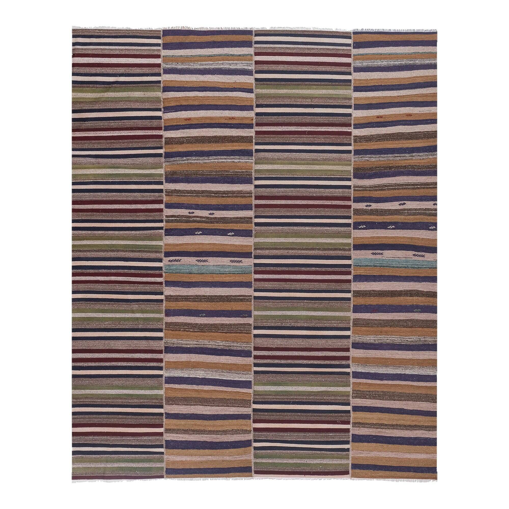 Vintage Turkish kilim handwoven 270x340 cm