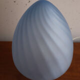 Blue glass egg lamp