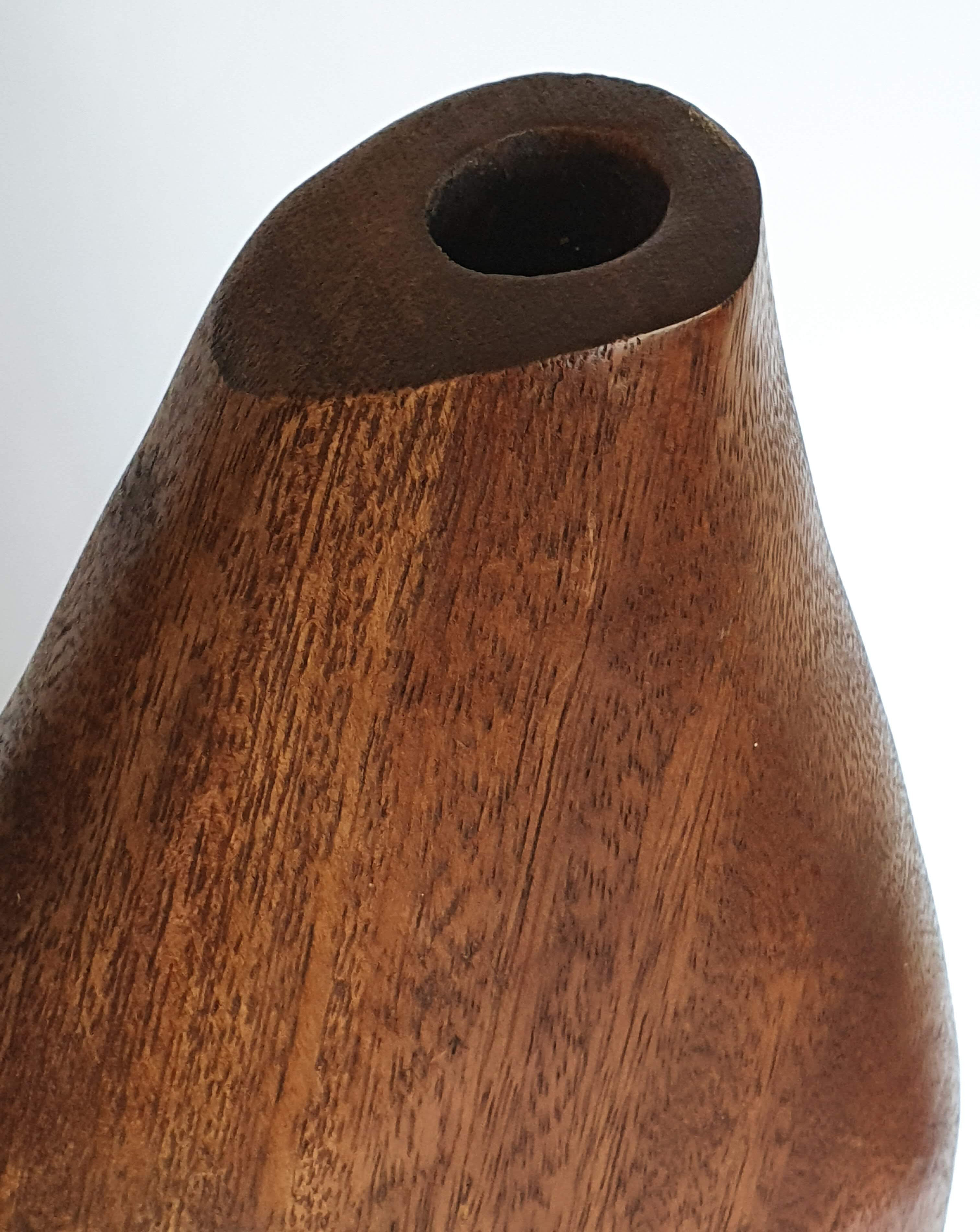 Scandinavian design teak vase 70s