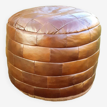 Large leather pouf De Sede