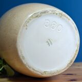 Beige textured ceramic vase with fruit decoration in a raised band, 32cm, numbered