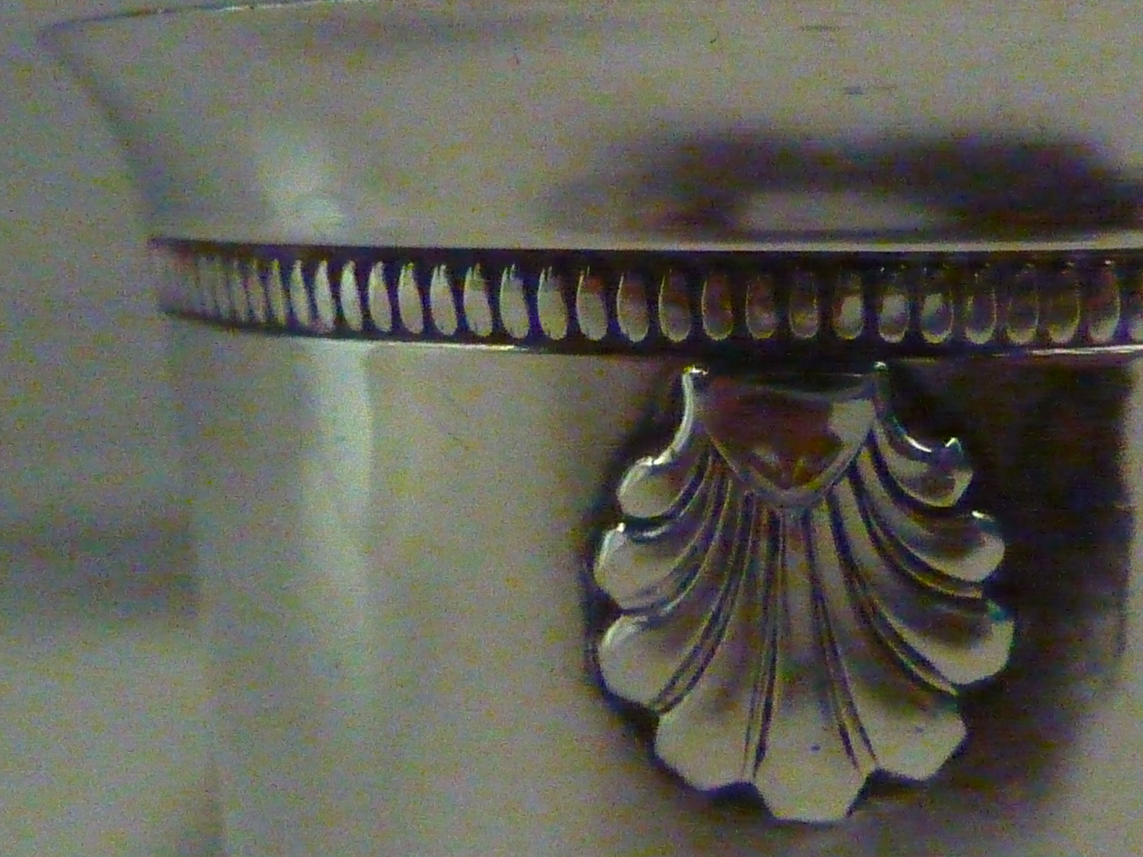 Silver metal timpani in its original case