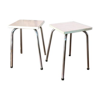 Paire de tabourets en formica