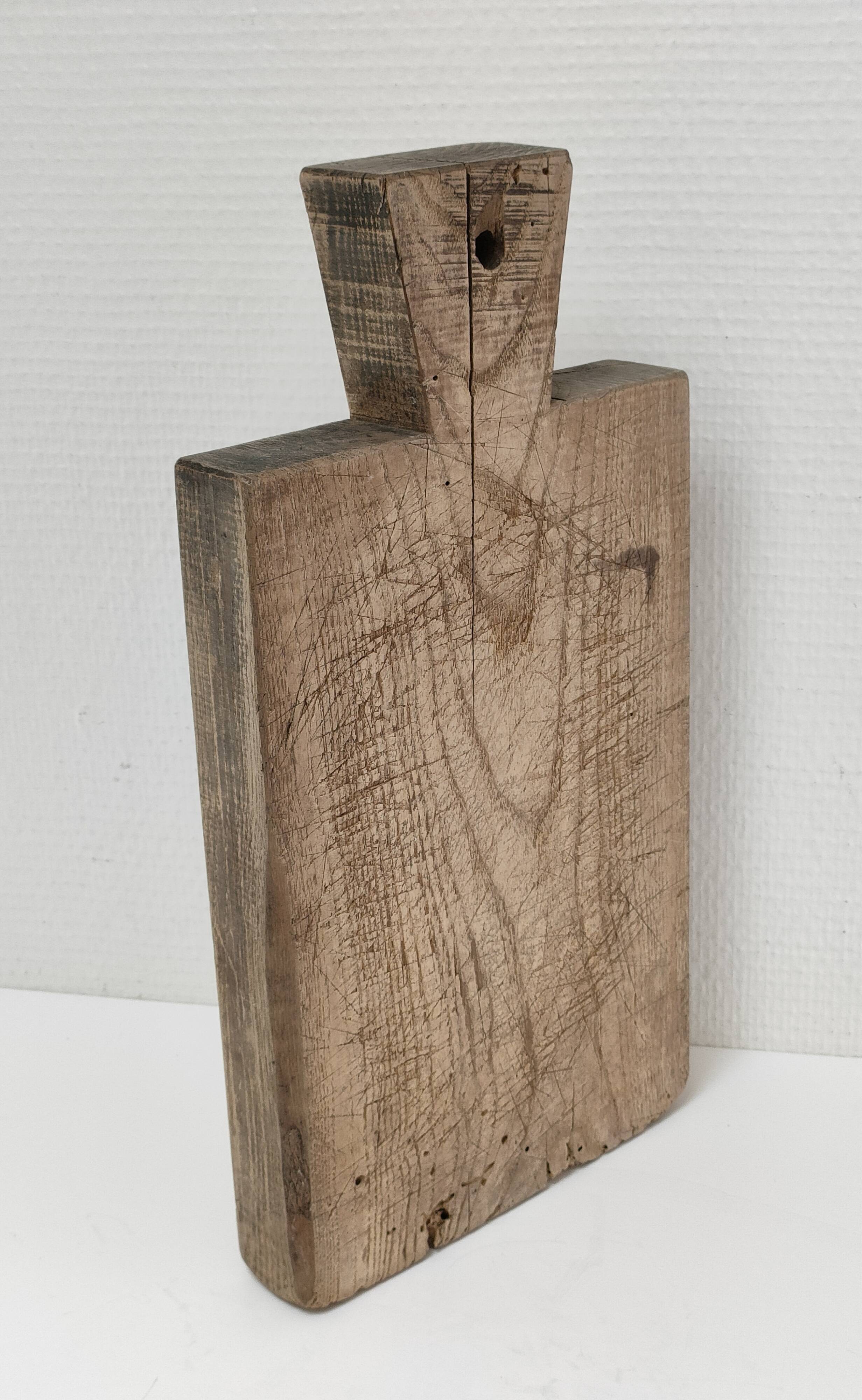 Cutting board solid wood patinated thick early twentieth century