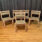 Set of five Thorsø Stolefabrik chairs, Denmark, 1970s.
