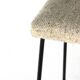 Set of 4 original vintage Bar Stools - black metal with fabric upholstery