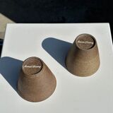 Set of 2 cups / mug Indonesian ceramic (matte brown)