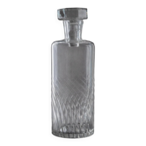 Carafe vintage en verre de Murano des années 1960, verre transparent avec bouchon octogonal, texture gravée, design italien, accessoire de bar, idée cadeau intemporelle
