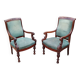 Pair of antique Louis XVI mahogany armchairs from the 19th century