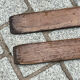 Paire de skis vintage en bois L=203 cm