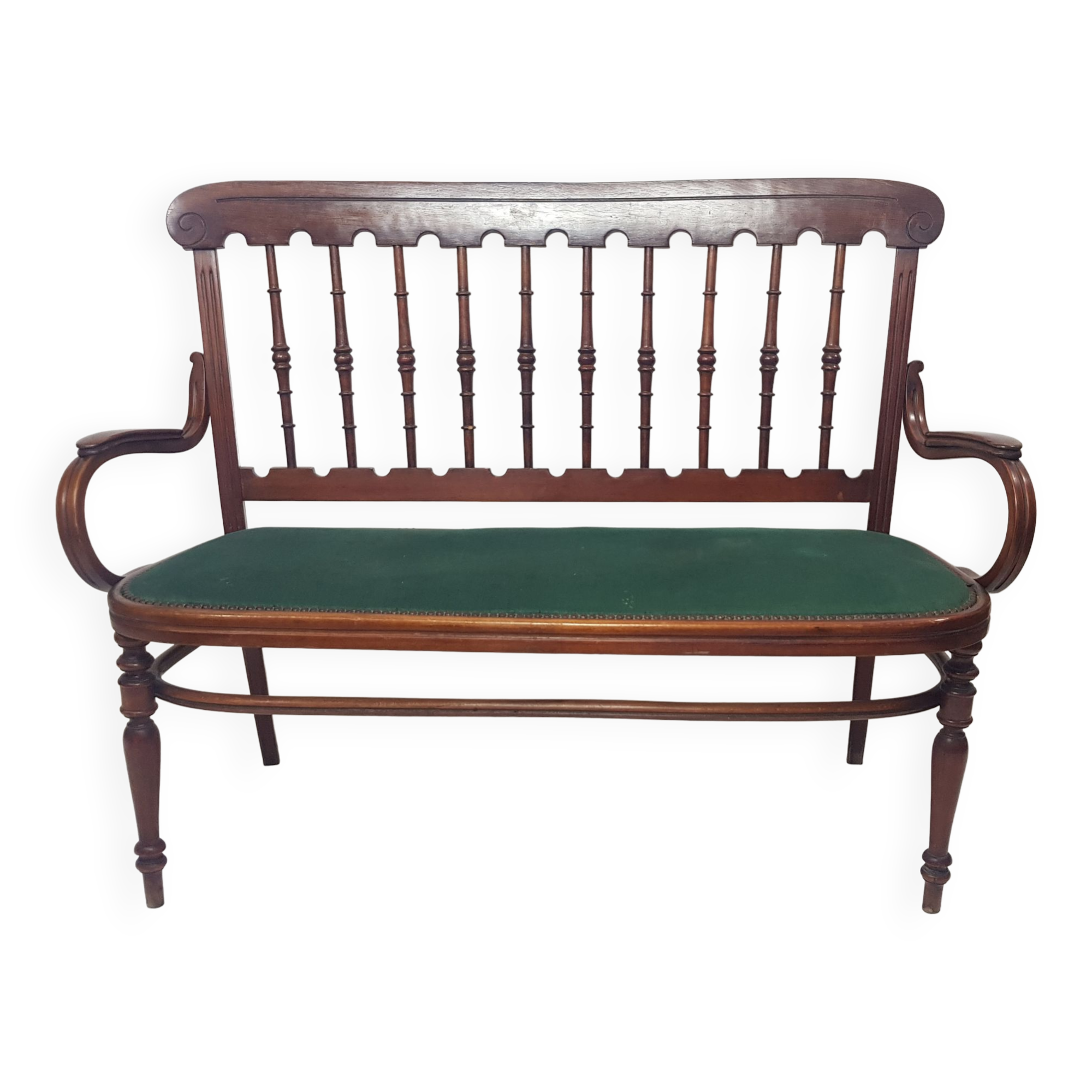 Curved wooden bench 1900