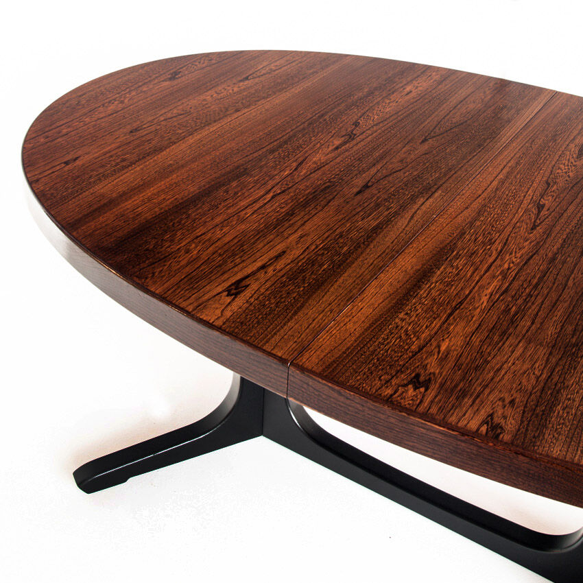 Table à manger avec une rallonge en chêne et bois d'orme, france, années 1970