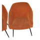 Pair of Mid-Century armchairs in black metal and orange fabric, VEB Sitzmöbelwerke, 1960s.