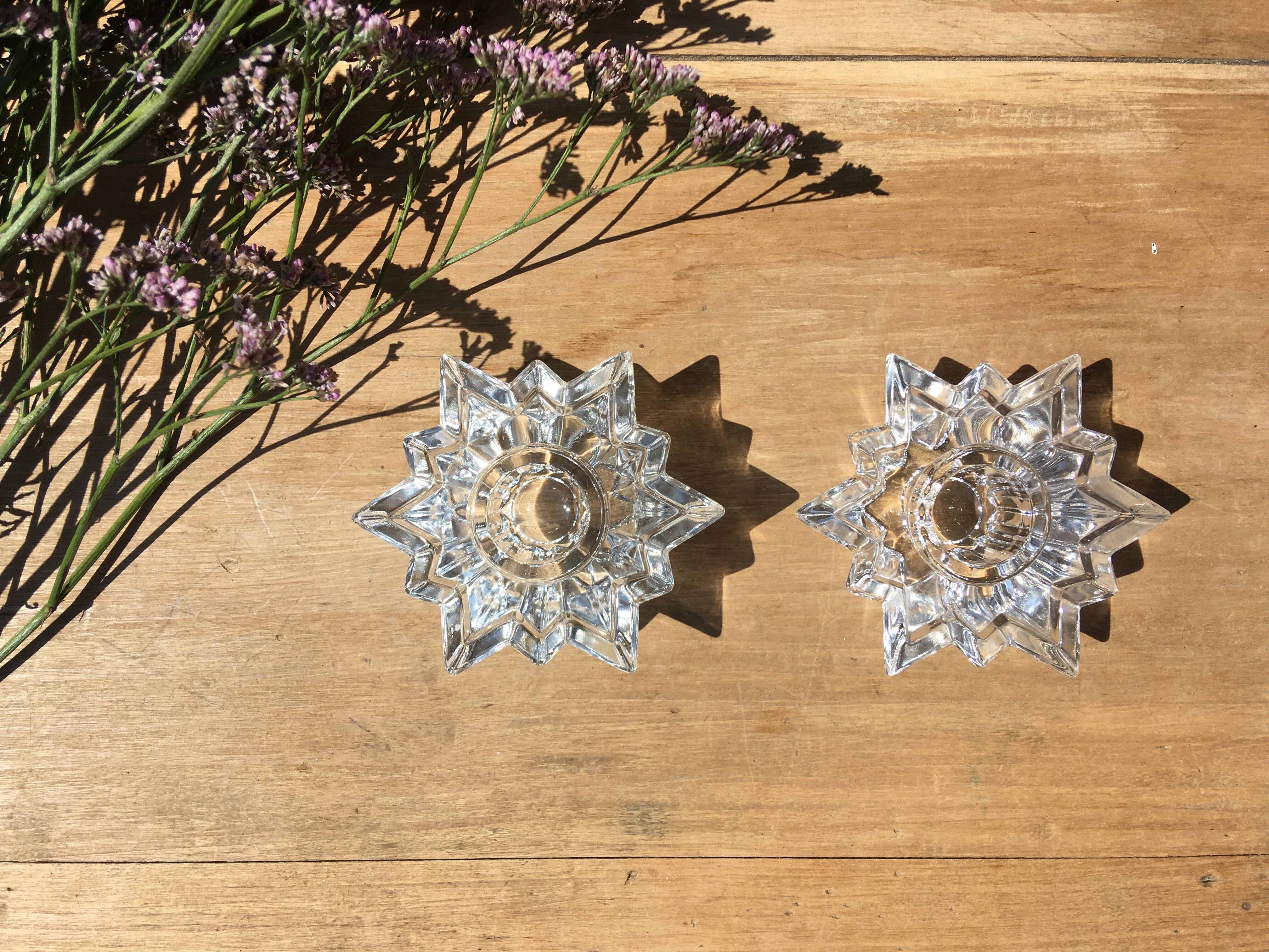 Pair of star candle holders
