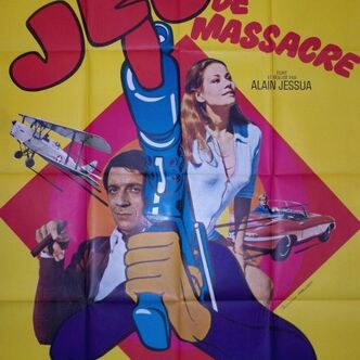 Affiche cinéma originale de 1966.Jeu de massacre,voiture,avion