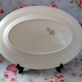 Plat oval ancien Digoin Sarreguemines véritable opaque - contour doré