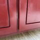 Red lacquered enfilade 1970 160cm
