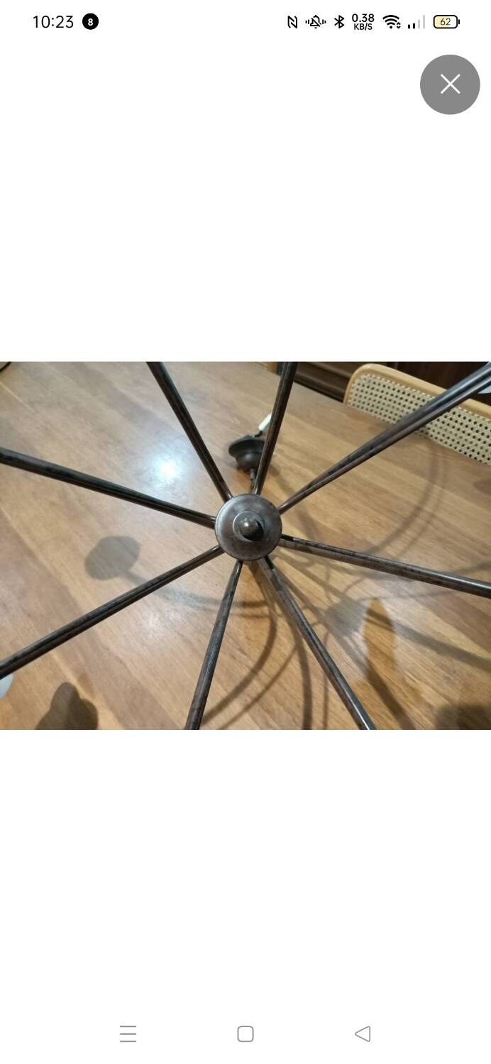 Brown metal chandelier