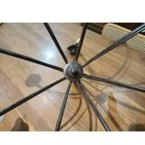 Brown metal chandelier