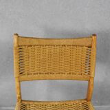 Vintage Cord Woven Chair, Denmark, 1960s