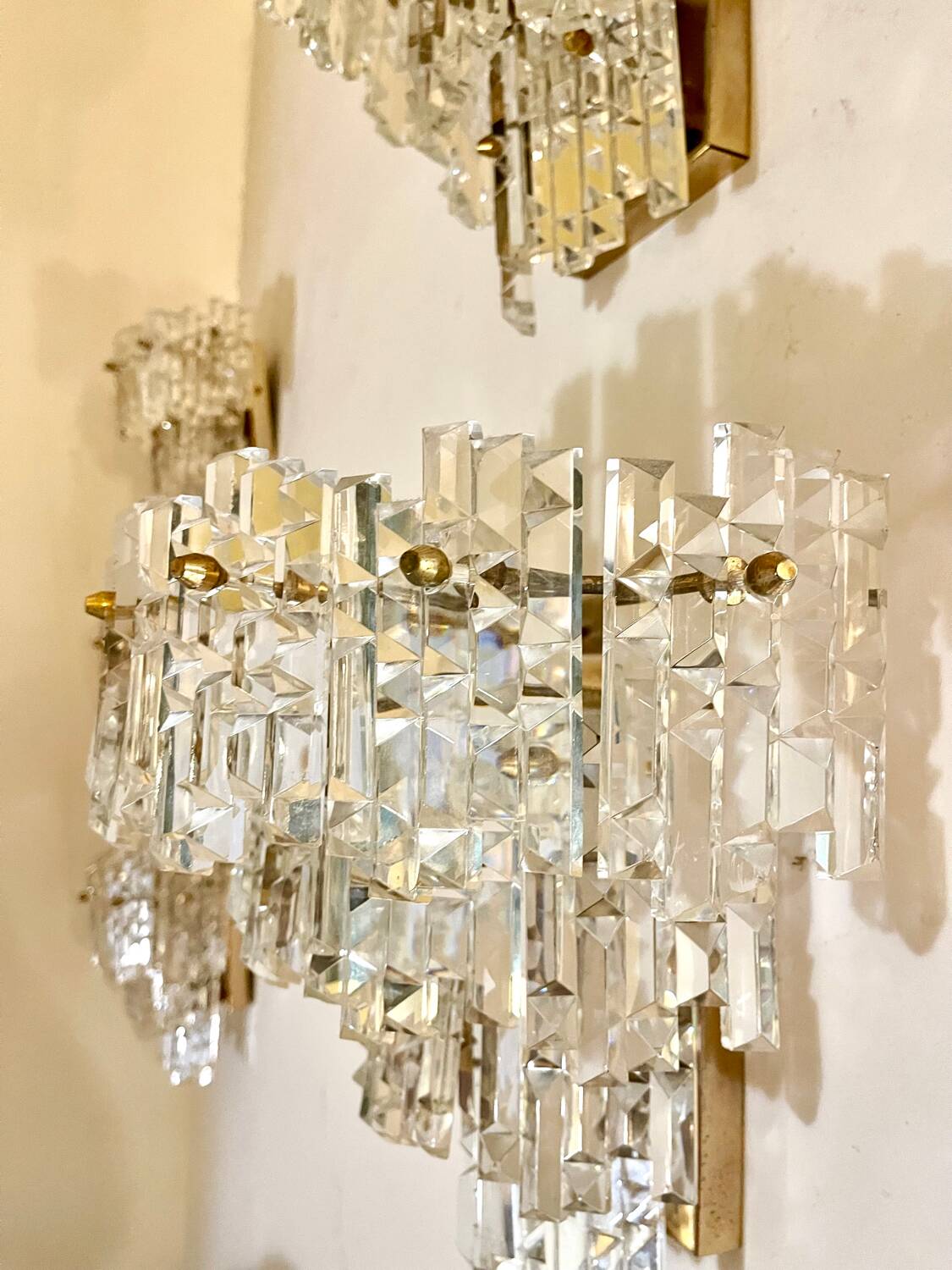 Pair of Kinkeldey 4-tier wall lights, 1970