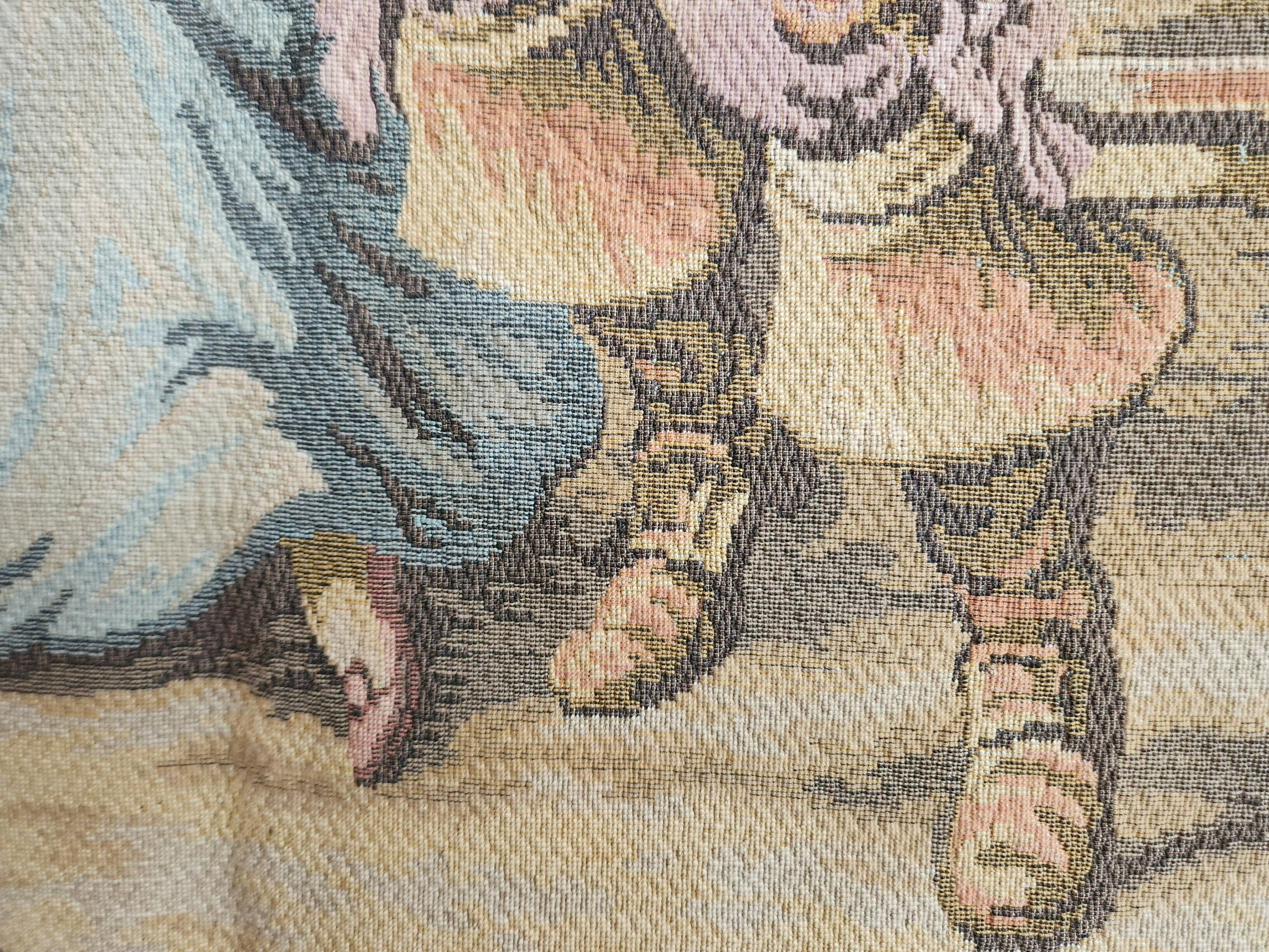 French wall tapestry Gobelin Tapestry "Jolly Men" "After Rembrandt"