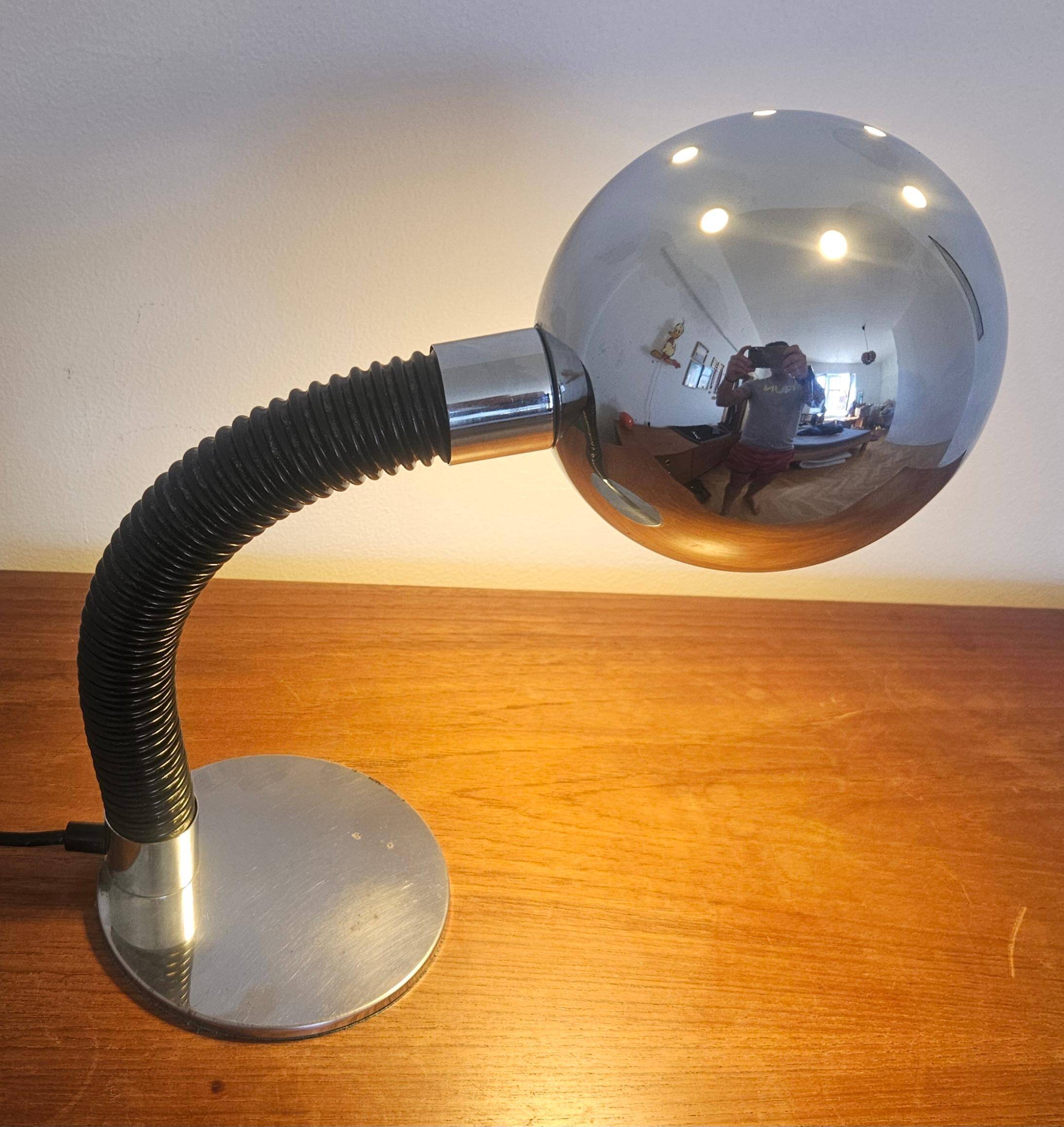 Midcentury Table Lamp Targetti Sankey, Space Age, Italy, 1970s