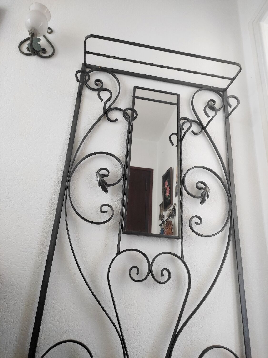 Wrought iron coat rack