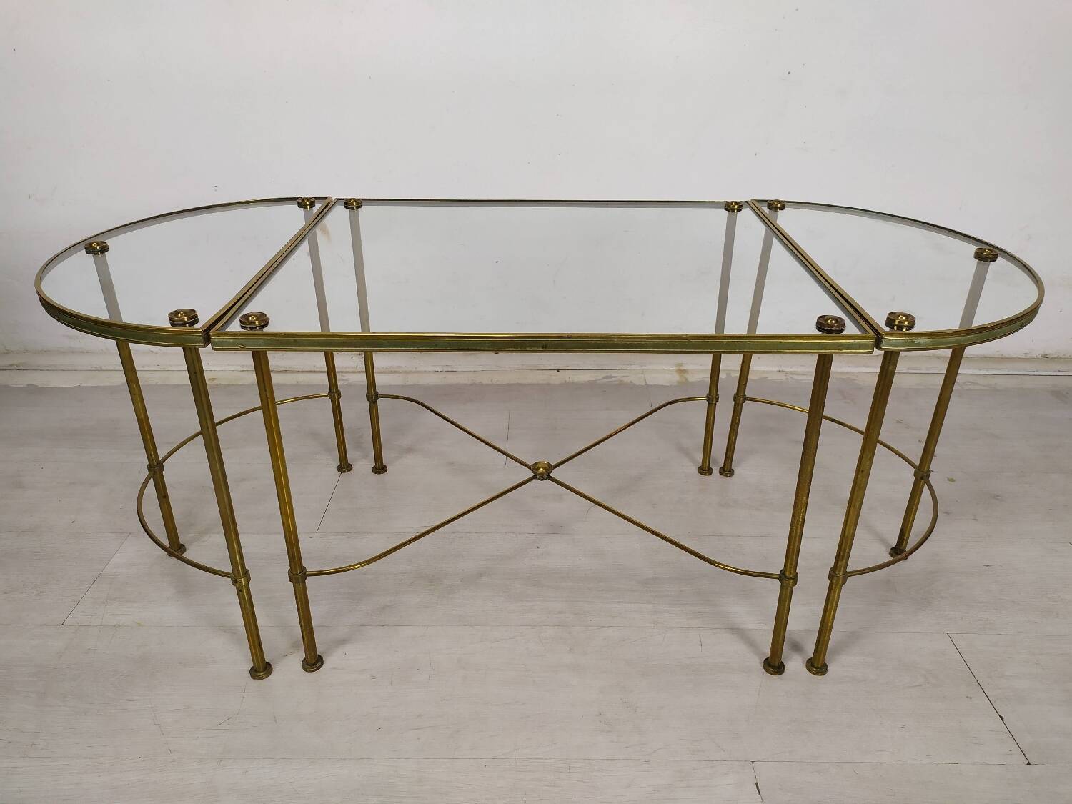 Golden brass coffee tables