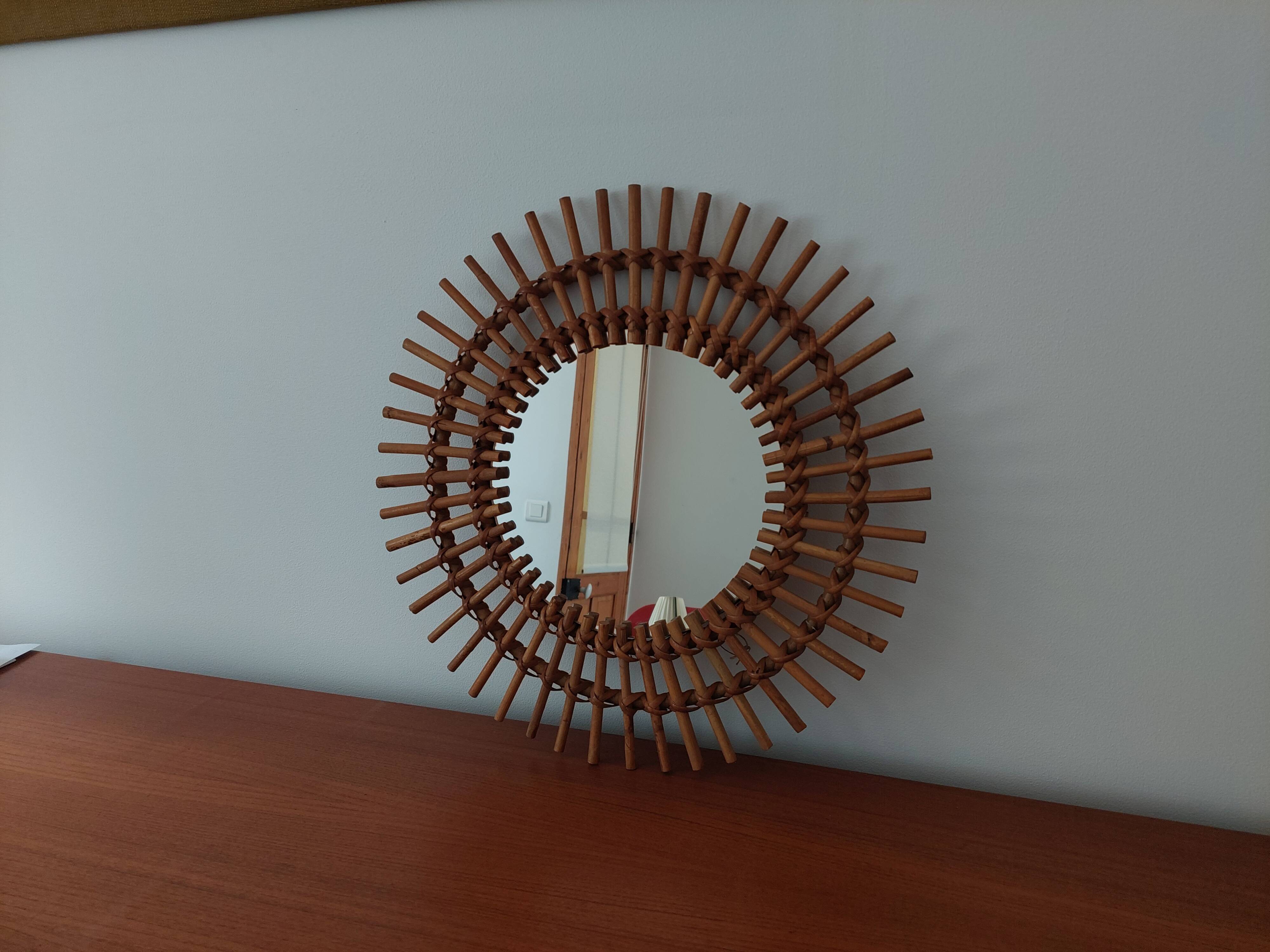 Rattan mirror 46cm