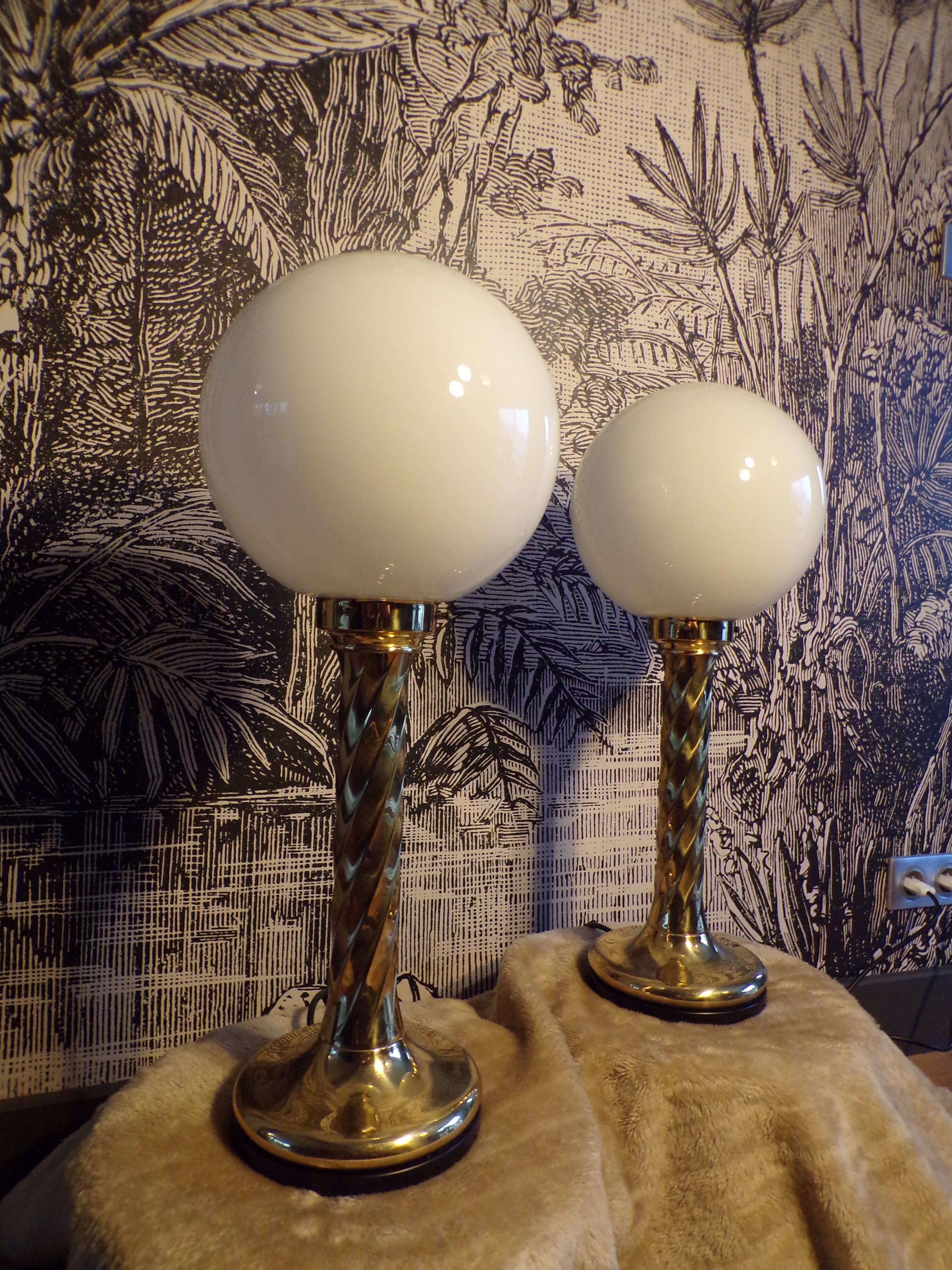 Pair of Hollywood Regency lamps by Rogo Leuchten