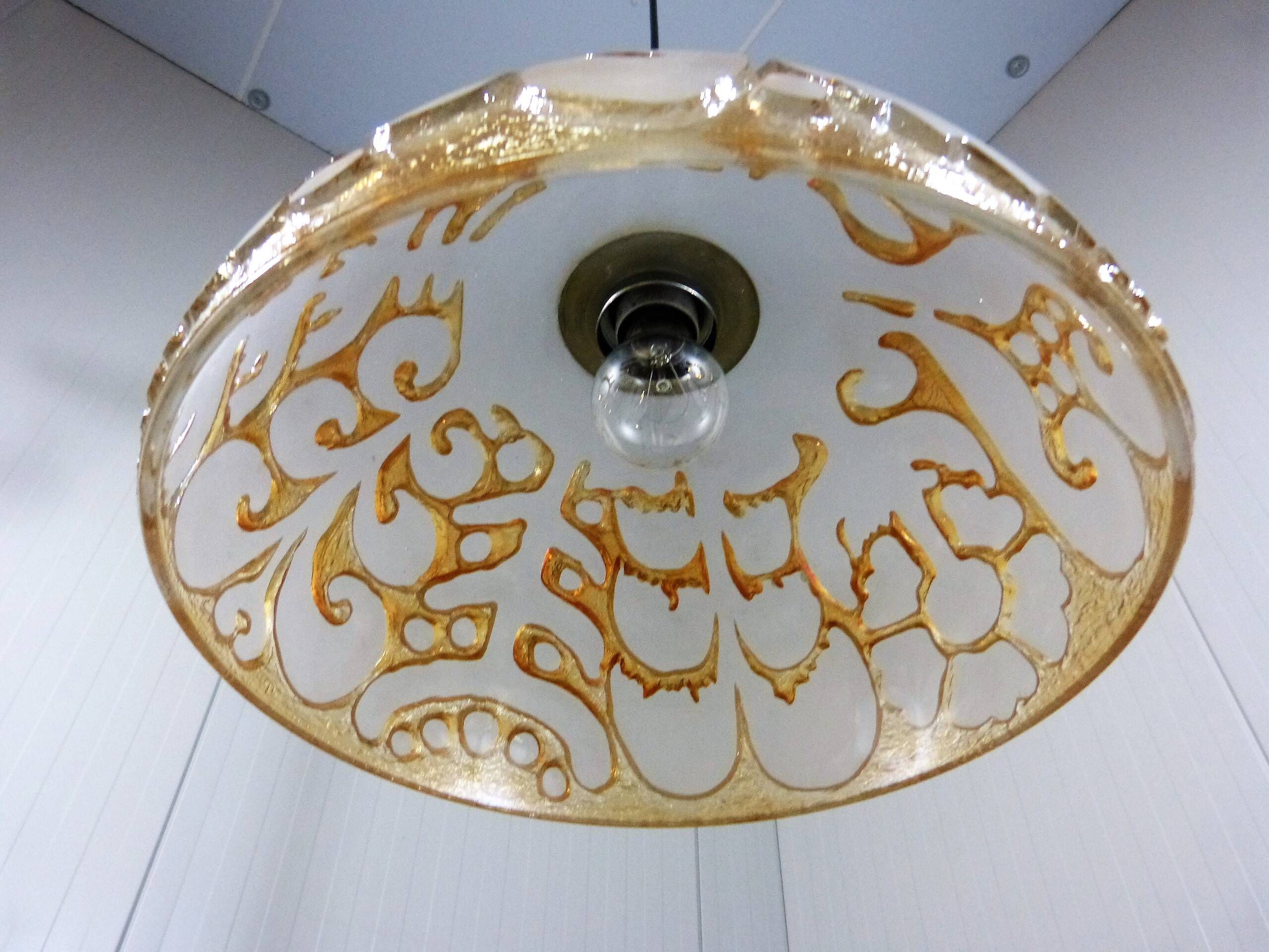 Peill & Putzler glass hanging lamp 1960-70’s
